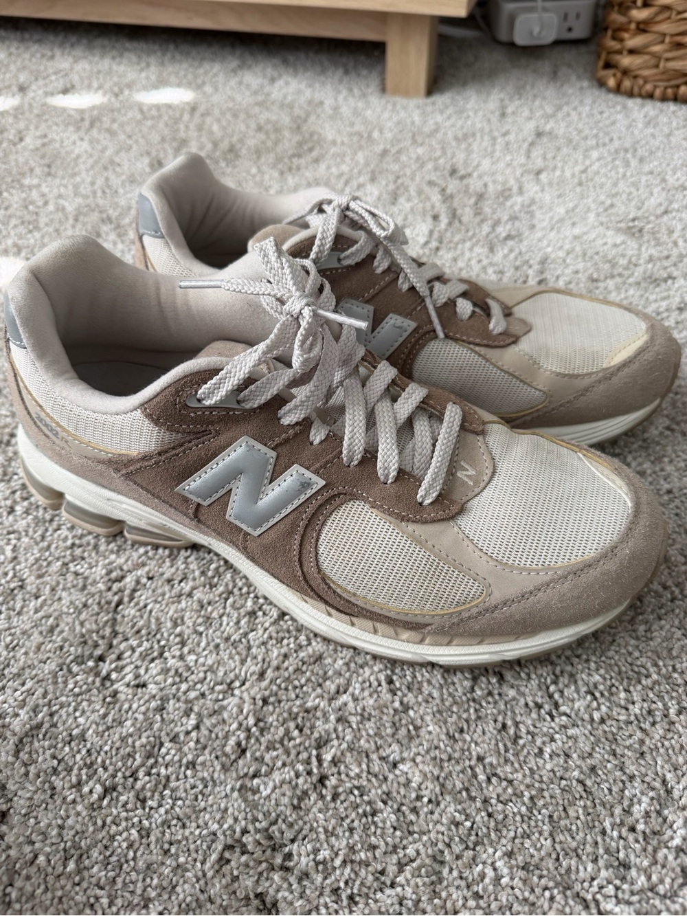 New Balance 2002R driftwood Men’s Beige and Tan Mesh Suede Sneakers